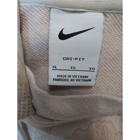Nike Halftone Grid Hoodie Sweatshirt Mens XL Tan Turquoise Hoodie Zipper Pocket - Picture 13 of 14